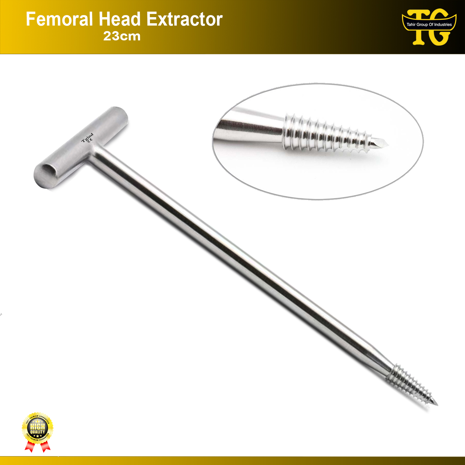 Orthopedic Femoral Head Extractor (Corkscrew) – Surgical Instrument